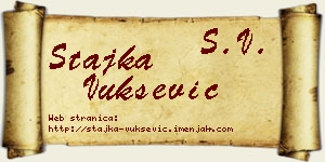 Stajka Vukšević vizit kartica